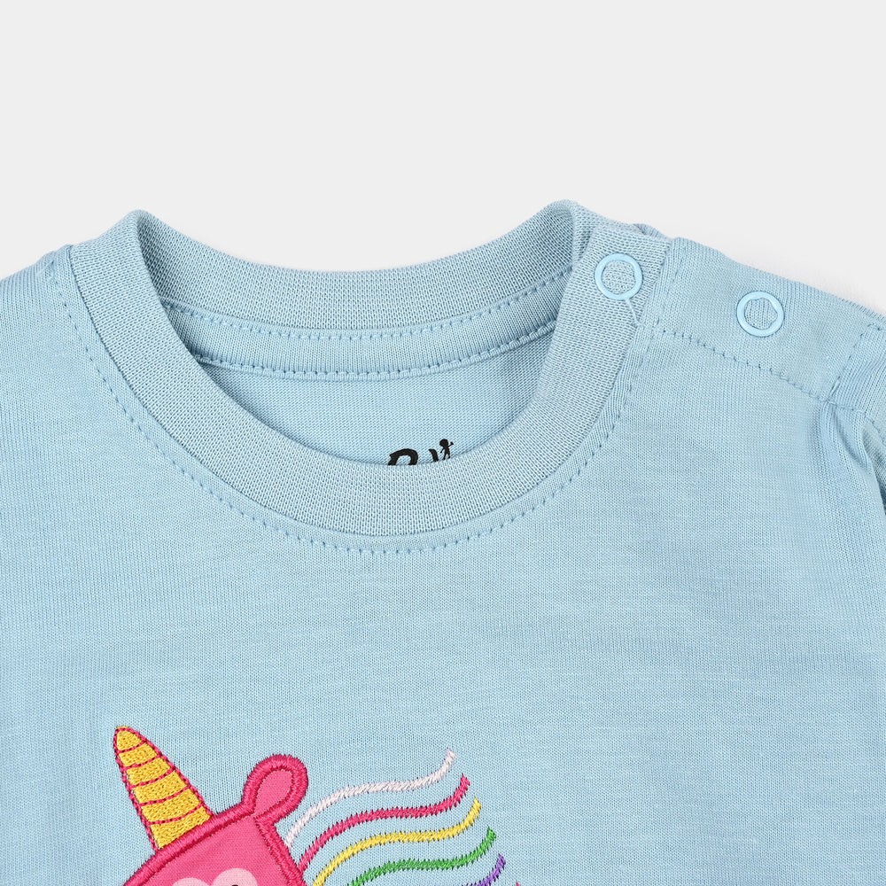 Infant Girls Jersey/Terry T-Shirt H/S Character-Blue