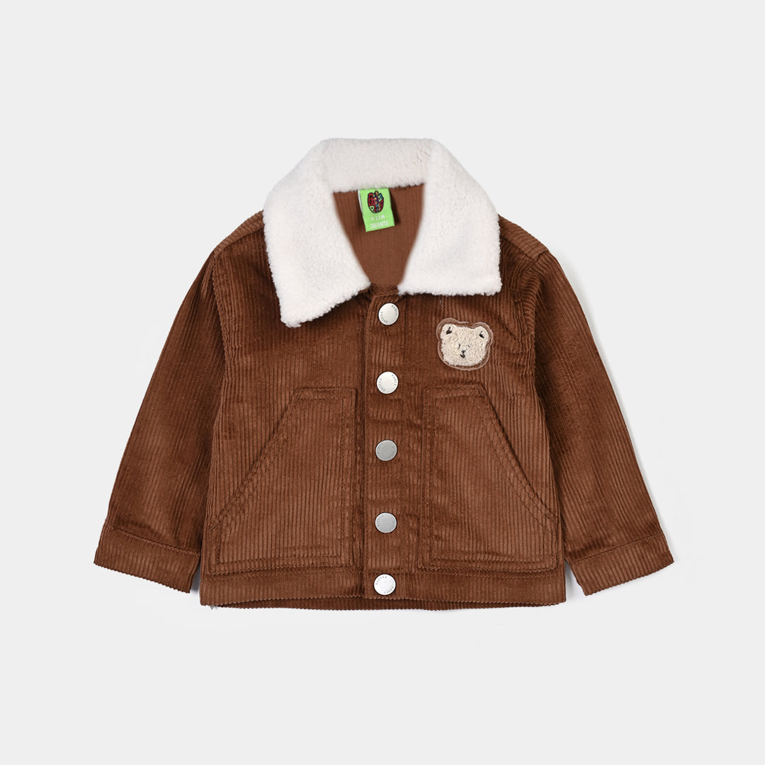 Infant Boys Corduroy Jacket Bear - BROWN