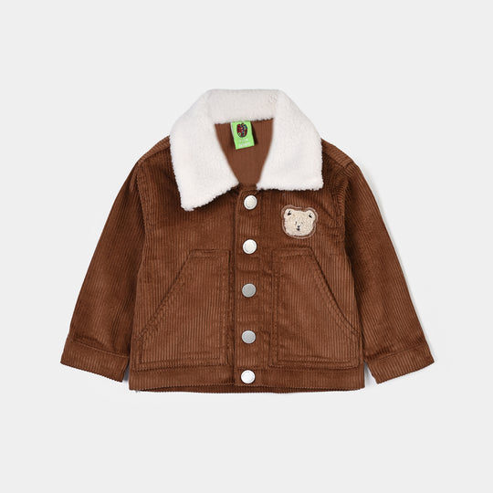 Infant Boys Corduroy Jacket Bear - BROWN