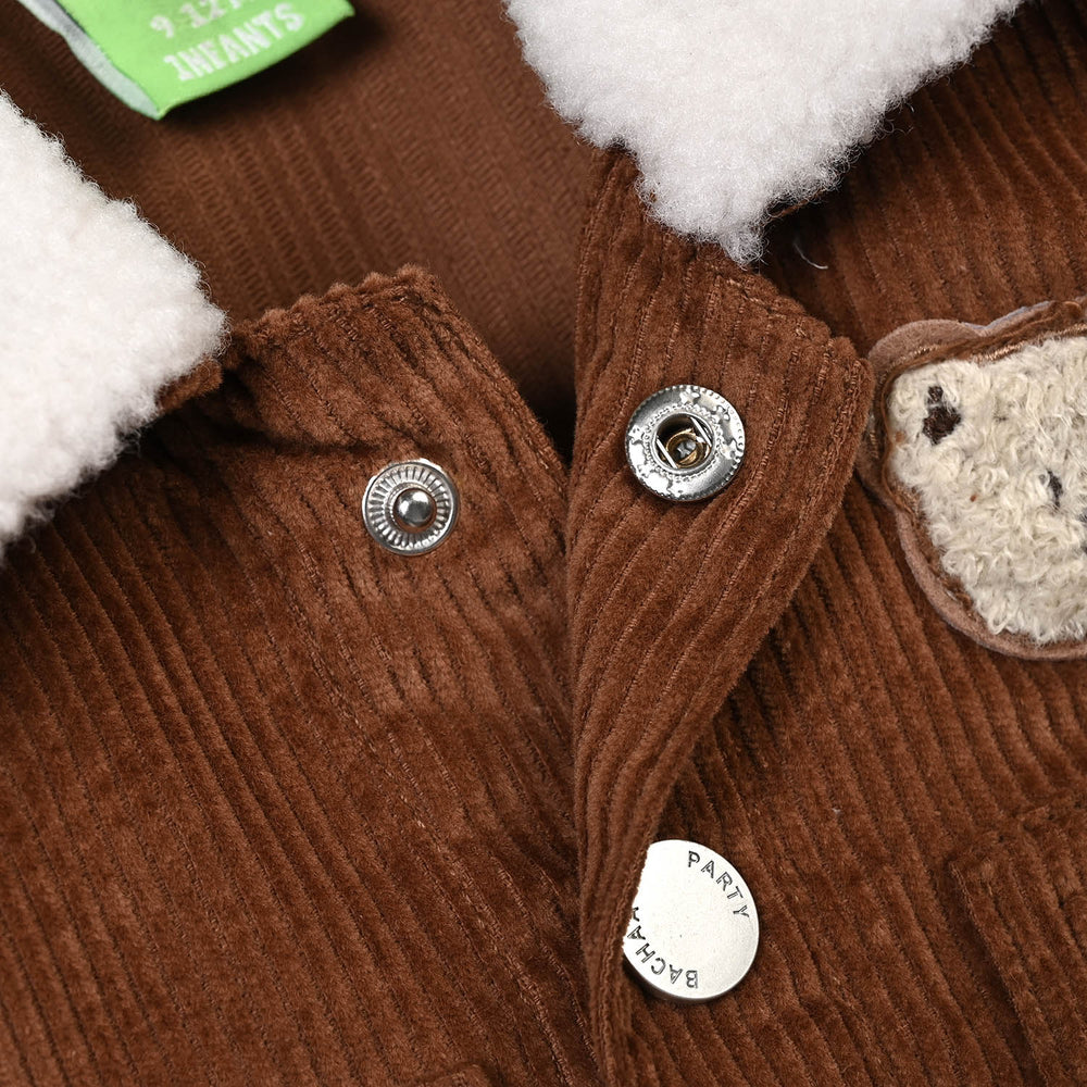 Infant Boys Corduroy Jacket Bear - BROWN