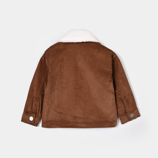 Infant Boys Corduroy Jacket Bear - BROWN