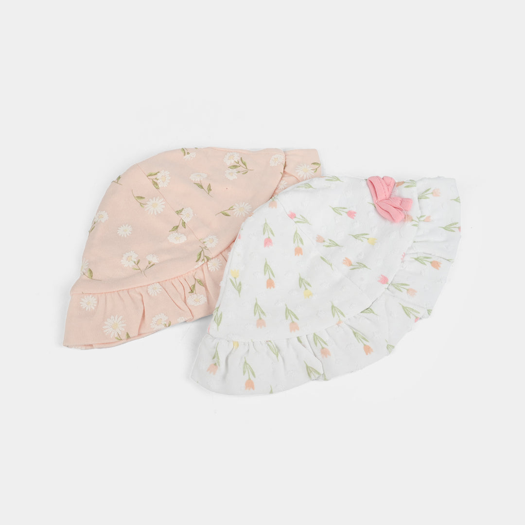 2-Piece Soft Cotton Baby Cap/Hat | 0M+