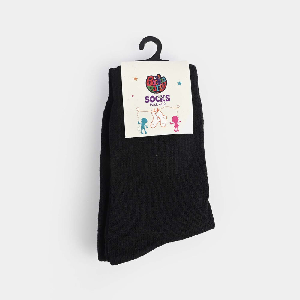 Unisex Pack Of 2 Socks Basic-BLACK
