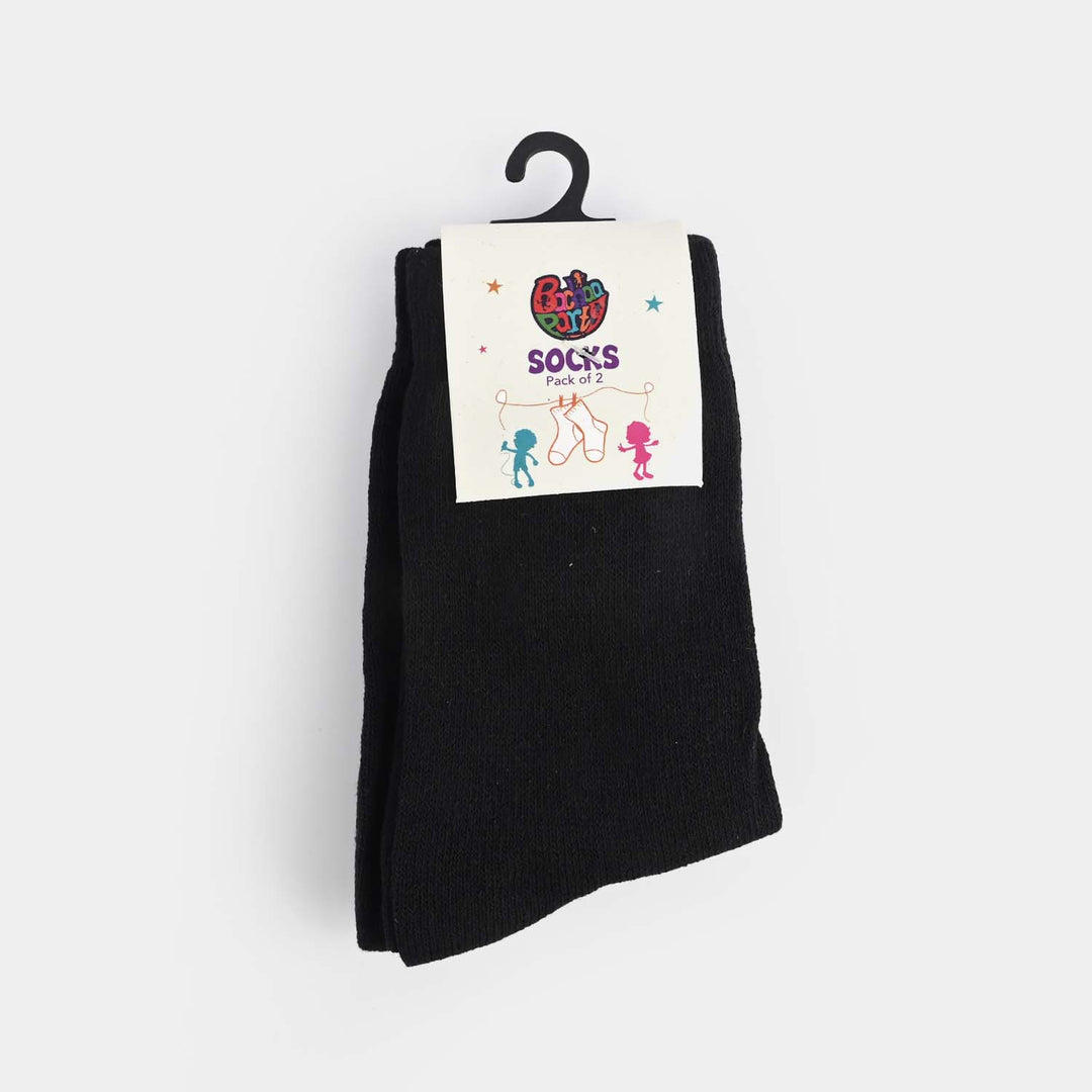 Unisex Pack Of 2 Socks Basic-BLACK