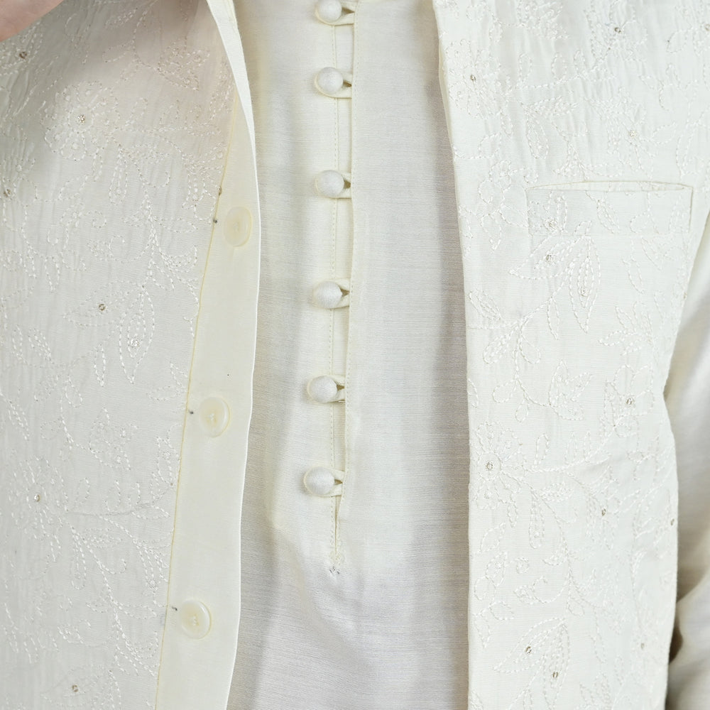 Boys Poly Cotton 3Piece Suit (Jagmag)-Off.White
