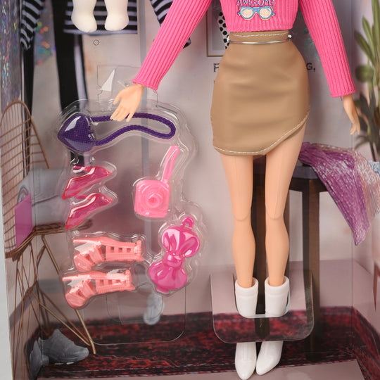 FASHION DOLL WITH MOVEABLE JOINT TOY FOR GIRLS