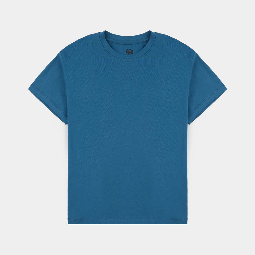 Boys Lycra Jersey Basic T-Shirt - Blue