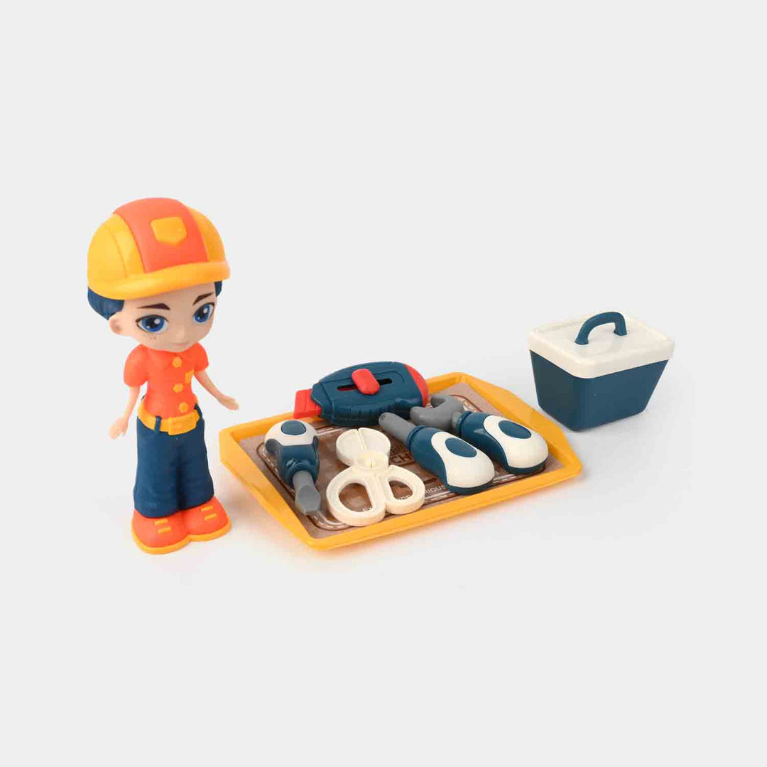 Mini Doll with Tool Set for Kids