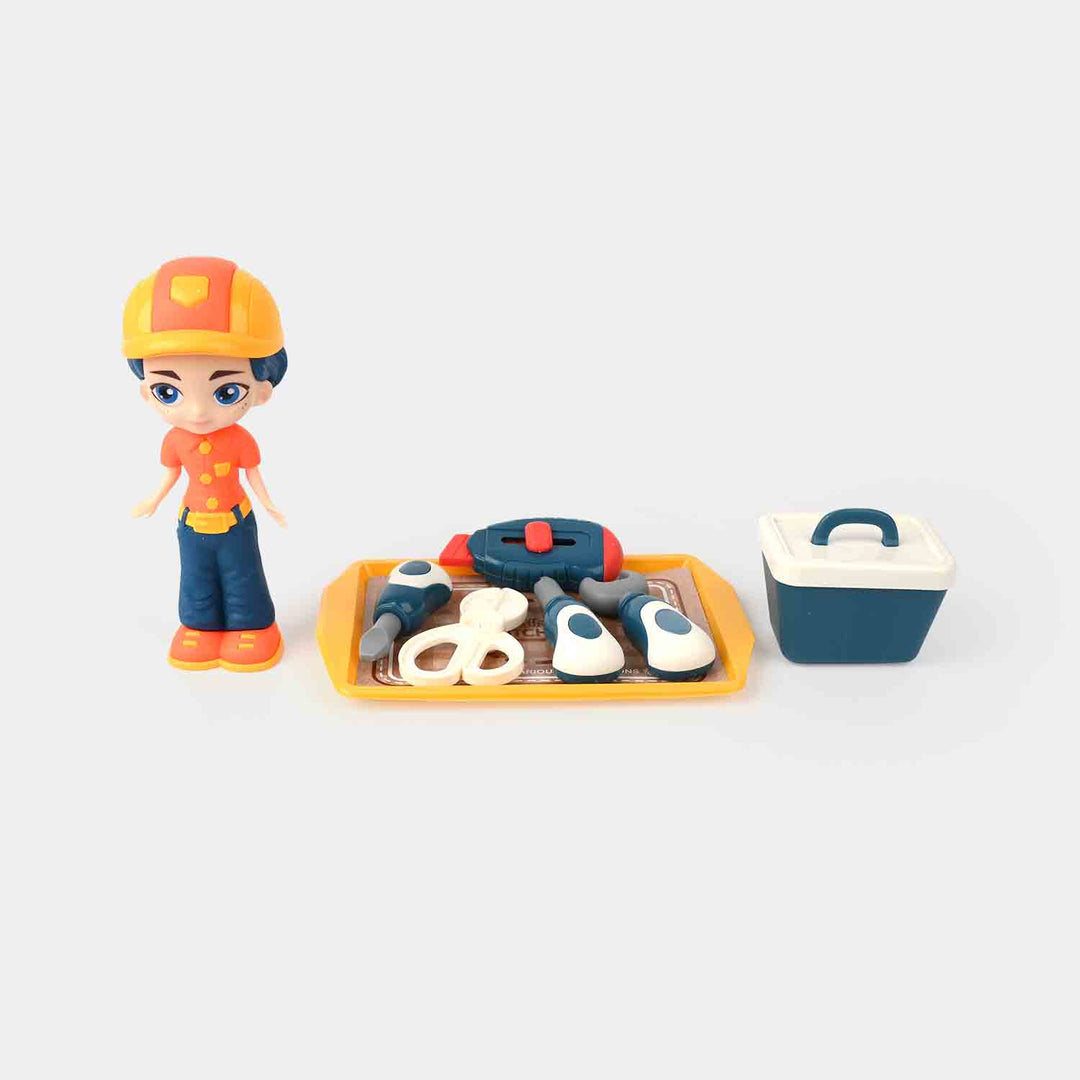 Mini Doll with Tool Set for Kids