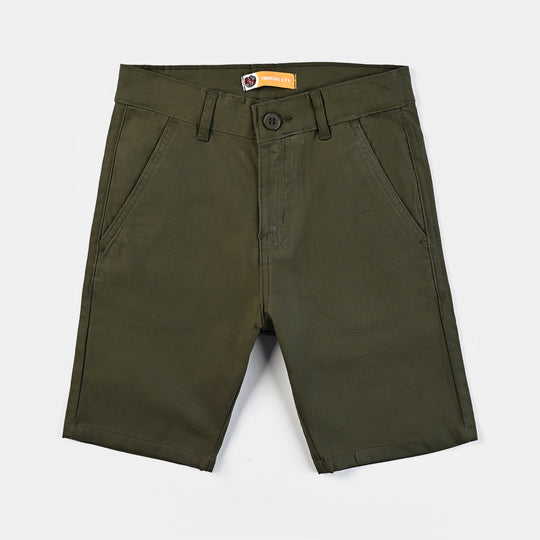 Boys Cotton Basic Short - Olive