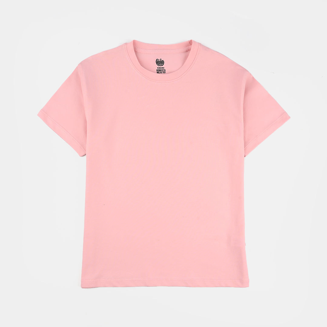 Girls Lycra Jersey Basic T-Shirt - Pink