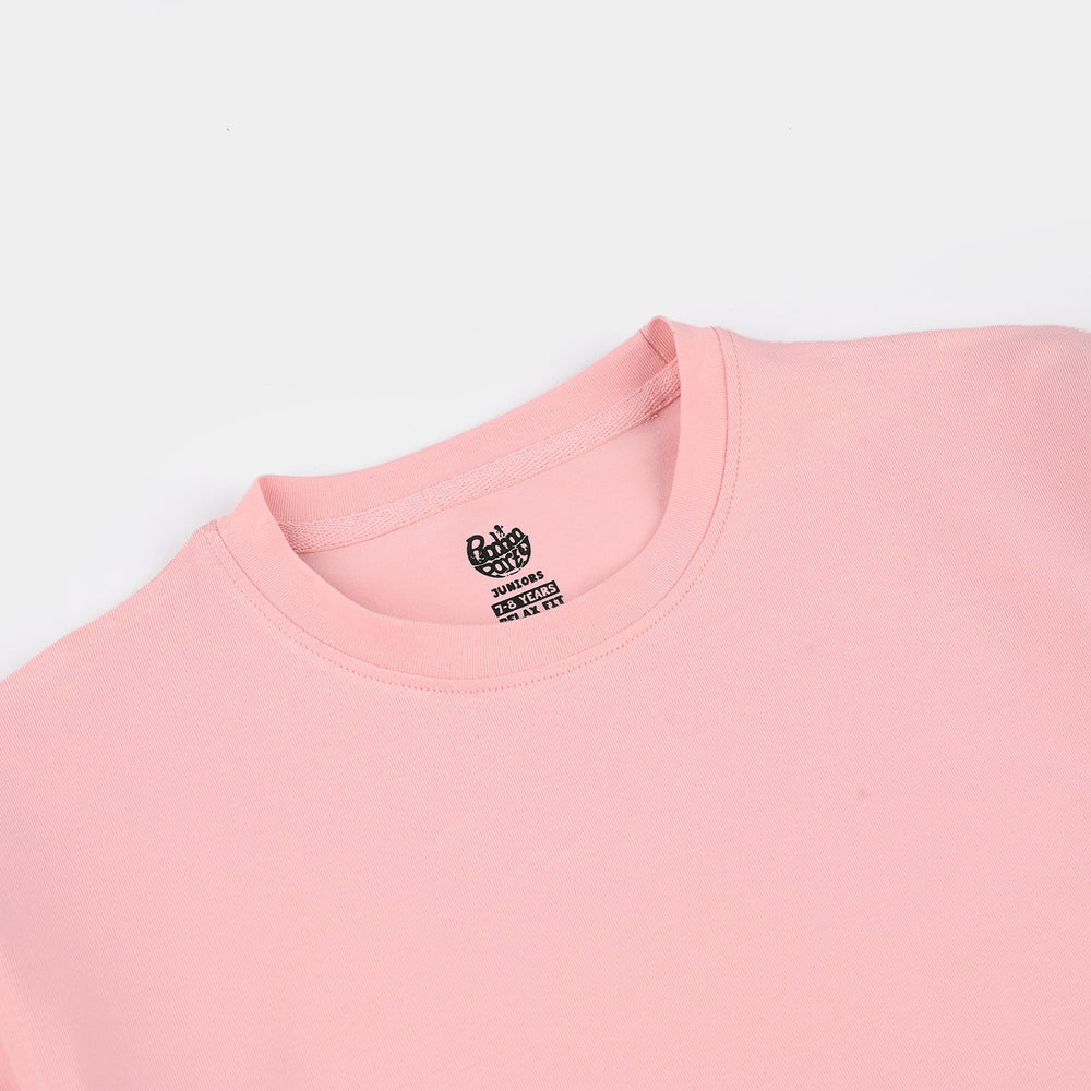 Girls Lycra Jersey Basic T-Shirt - Pink