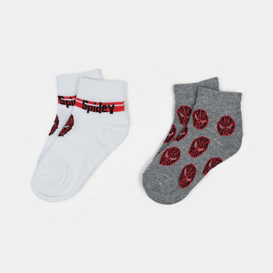 Infant Boys Socks Pack of 2 Spider Man-White/Grey