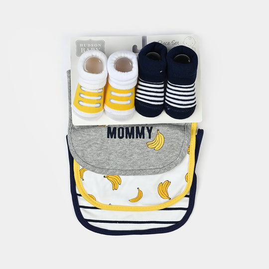 Baby Bibs & Shoes Set | 5 Pcs