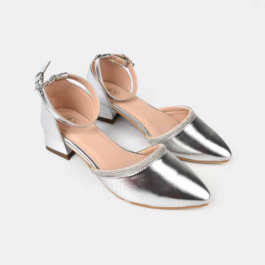 Girls Pumps Heels ZP-058-SILVER