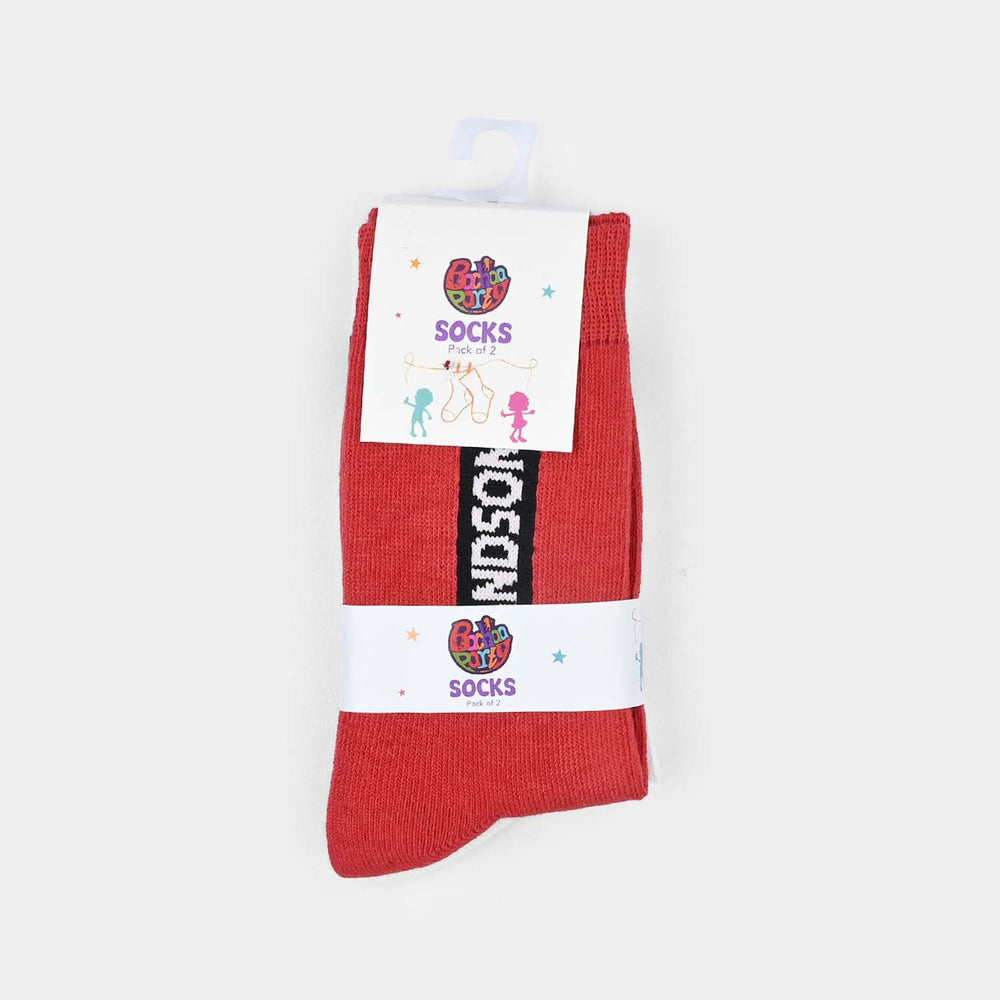 Boys Socks Pack of 2 Awesome-Red/White