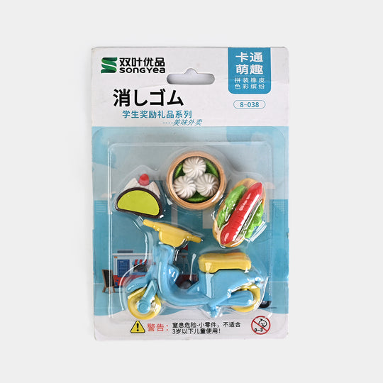 Cute Novelty Stationery Eraser Set