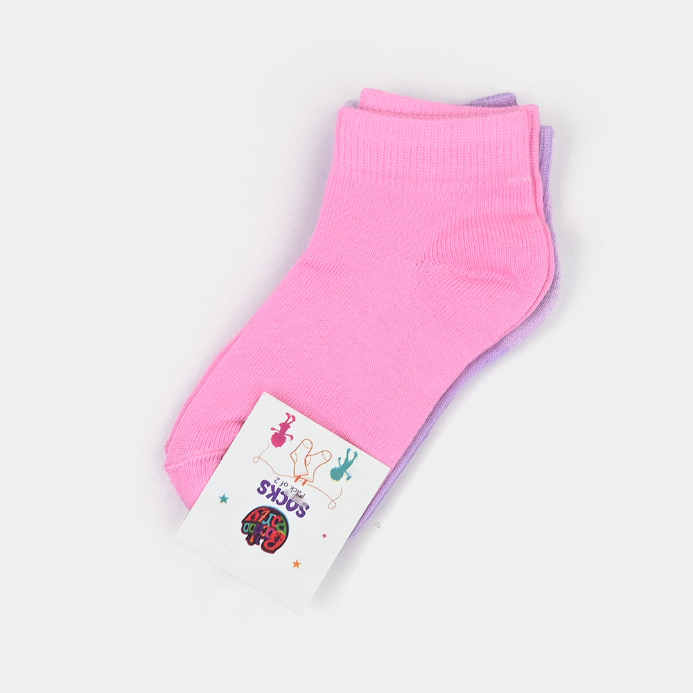 Girls Socks Basic Pack of 2-Pink/Lilac