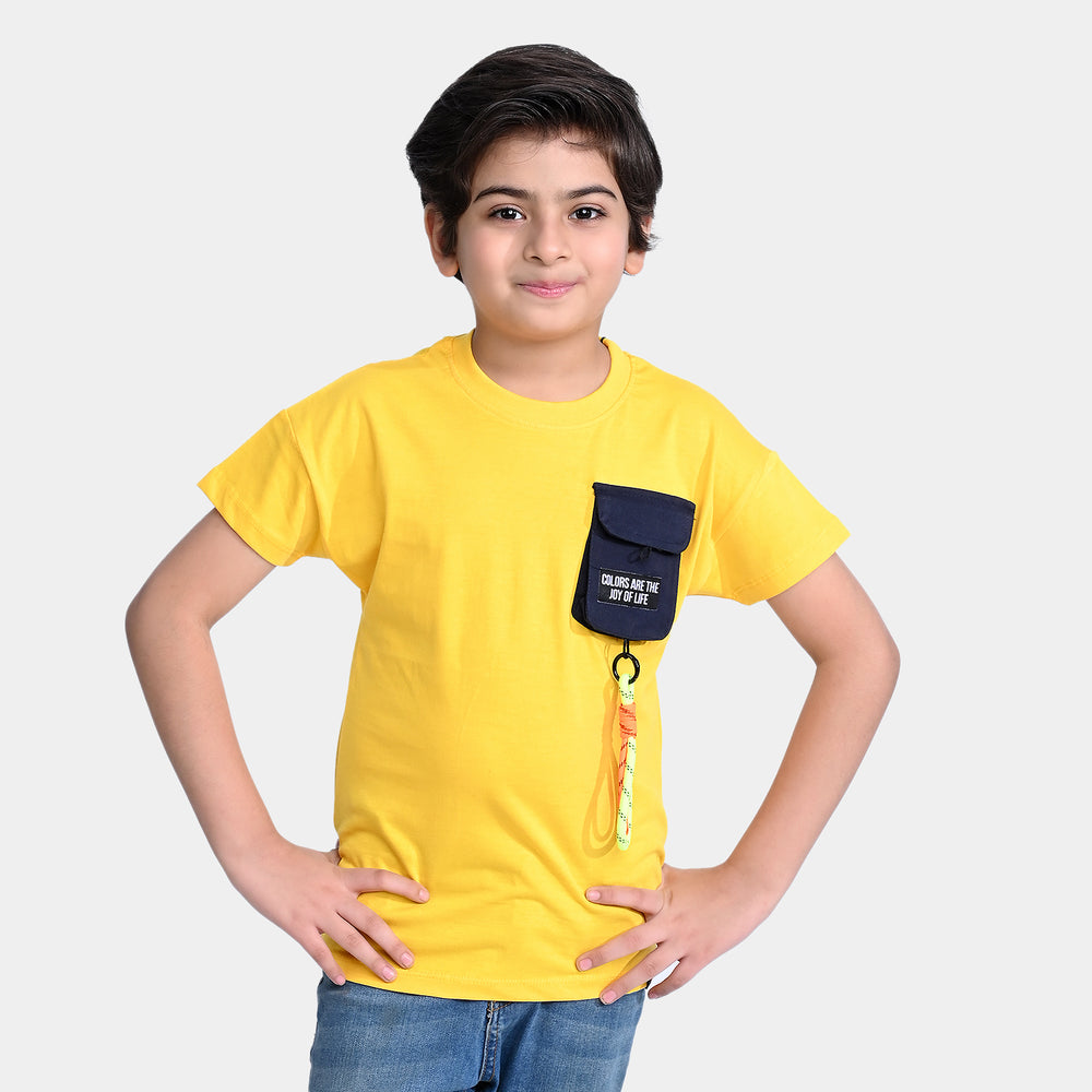 Boys Cotton Jersey T-Shirt H/S Hanger-Lemon