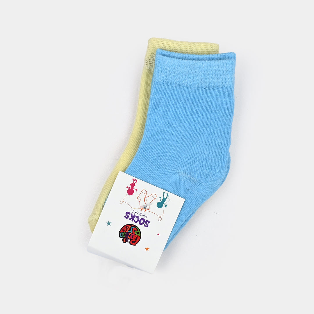 Infant Boys Pack of 2 Basic Socks-Blue/Beige