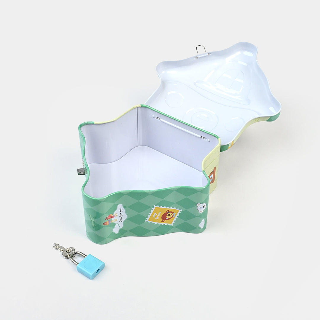Metal Coin/Money Box with Lock For Kids