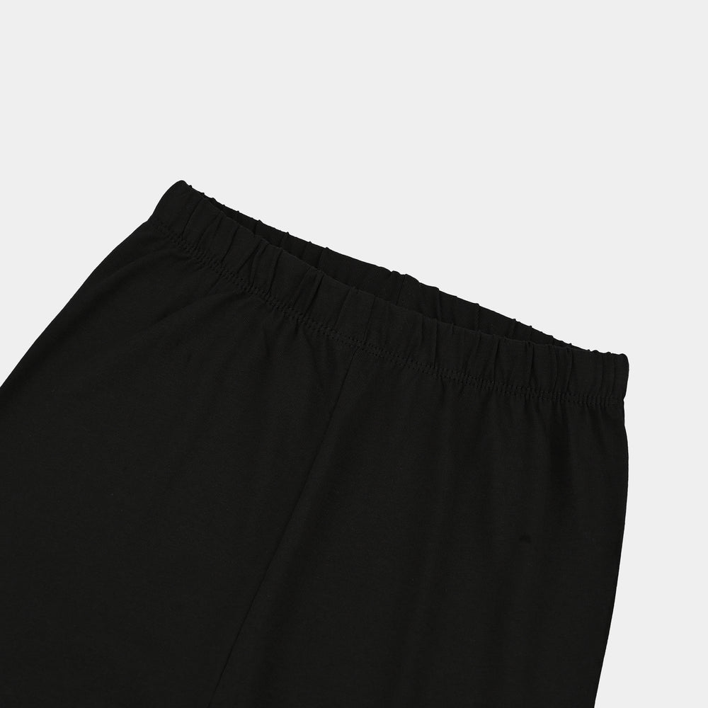Infant Girls Cotton Jersey Basic Tights-BLACK