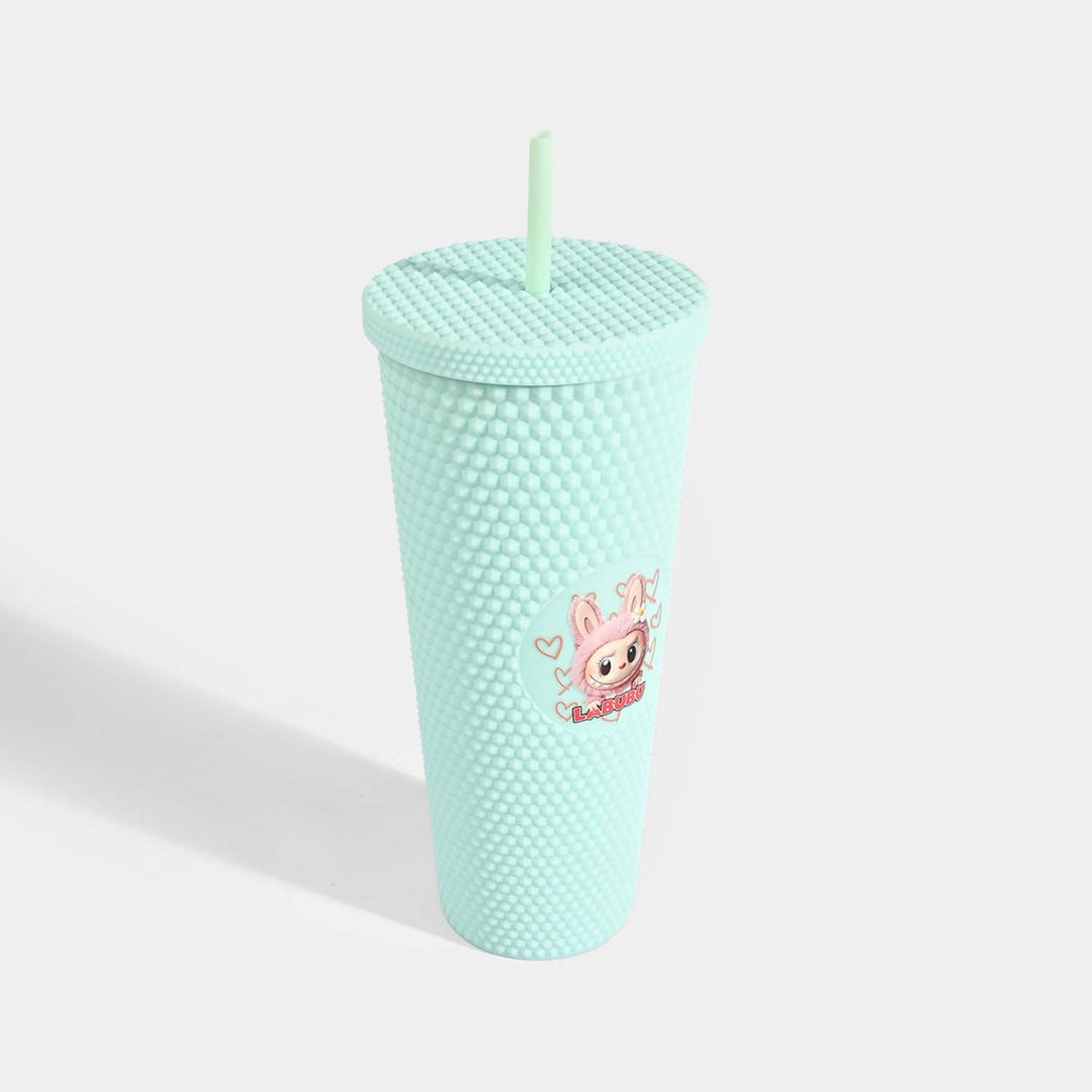 Fluted Cold Cup Tumbler with Straw