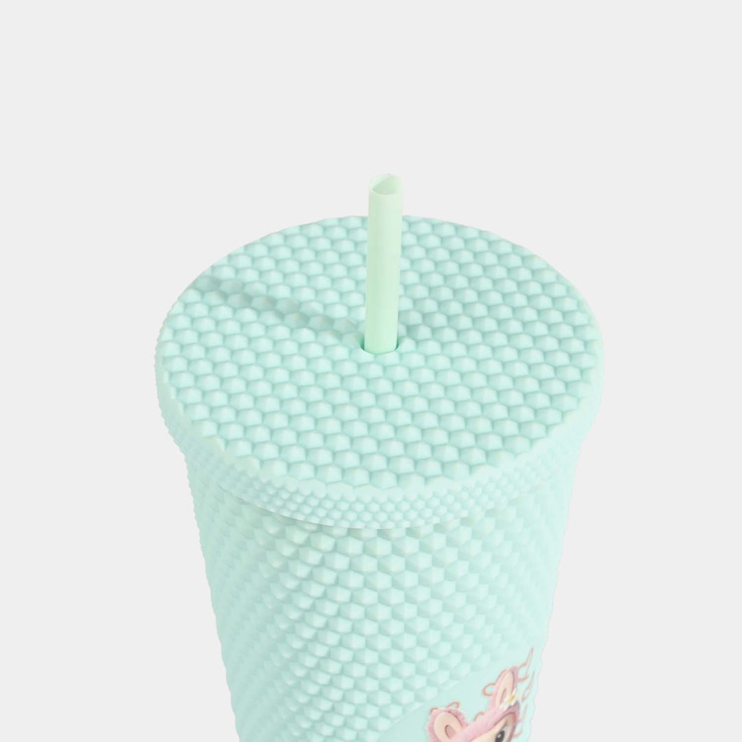 Fluted Cold Cup Tumbler with Straw
