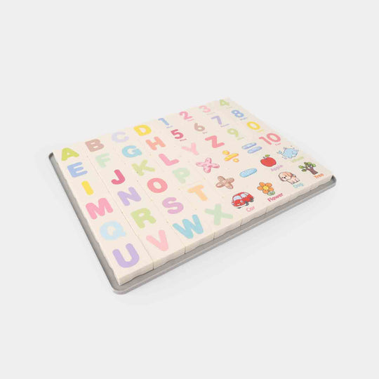 Alphabet & Number Puzzle Board With Drawing Surface