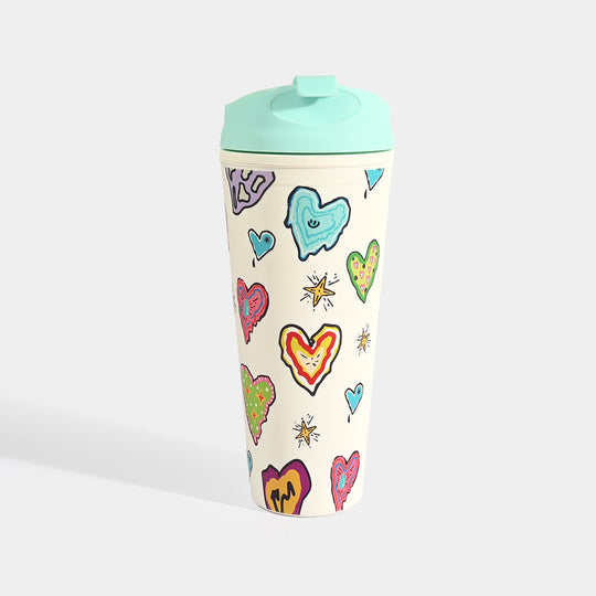 Fluted Cold Cup Tumbler with Straw