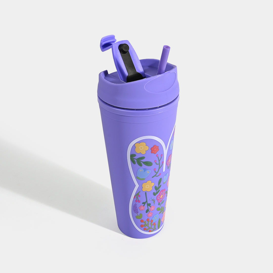 Fluted Cold Cup Tumbler with Straw