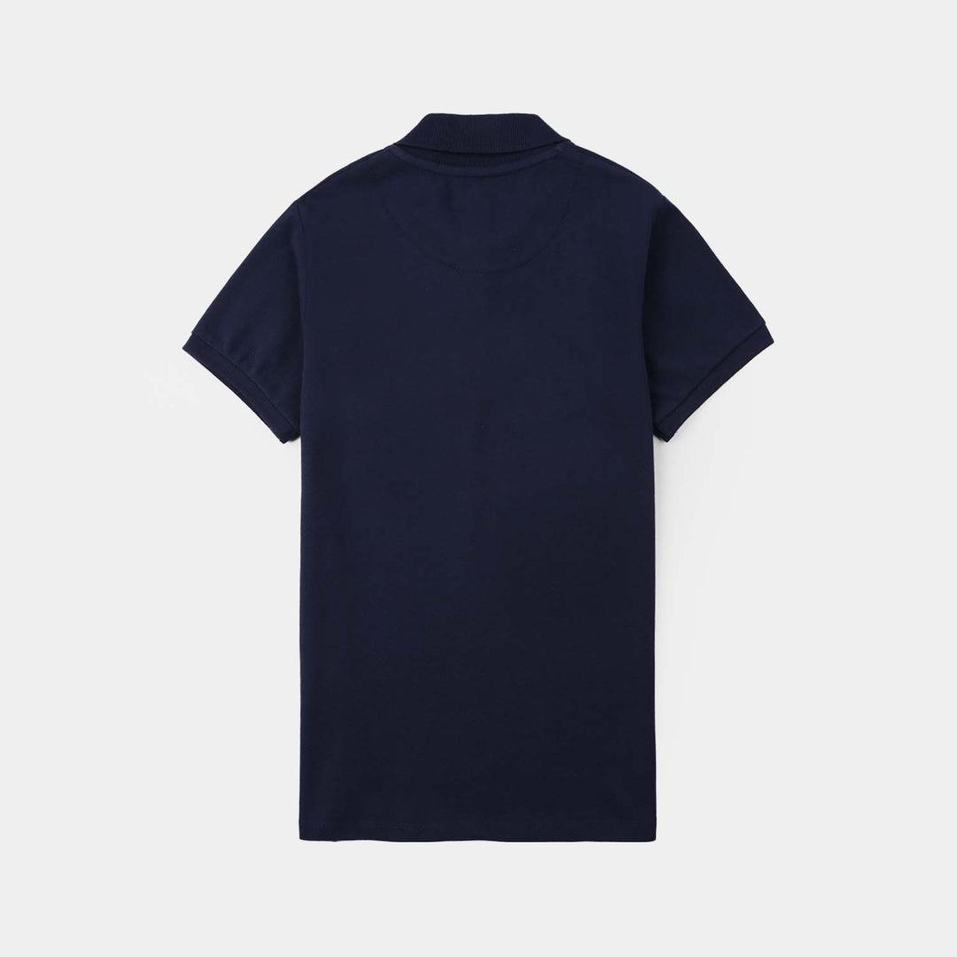 Boys Cotton PK Polo Basic - Navy