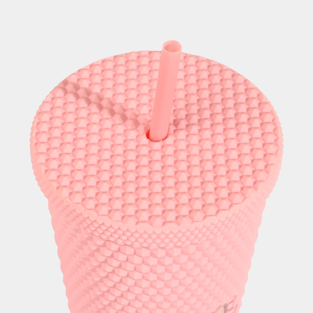 Fluted Cold Cup Tumbler with Straw