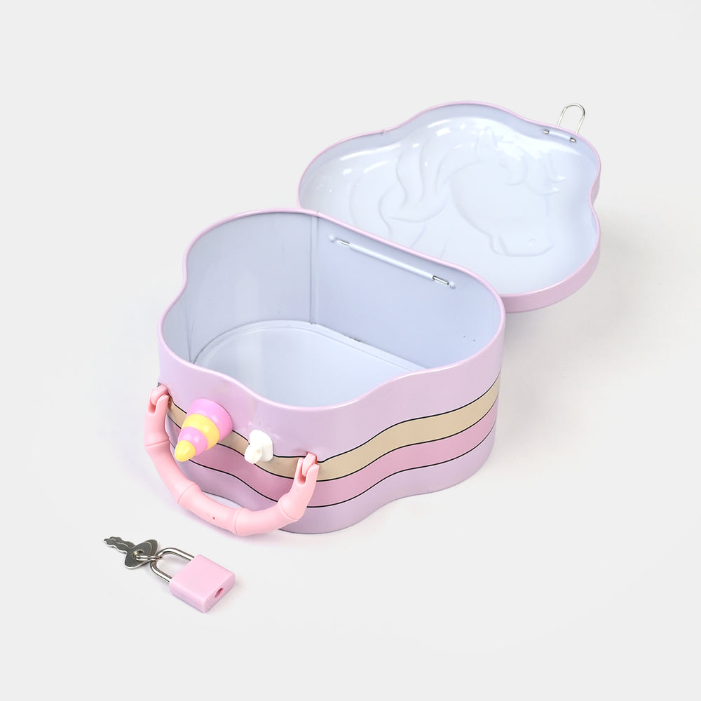 Metal Coin/Money Box with Lock For Kids