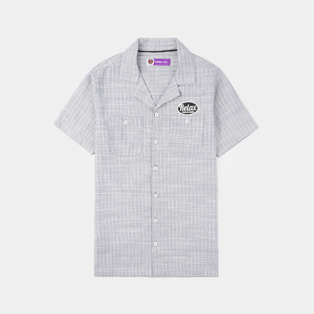 Boys Yarn Dyed Shirt (State Of Mind)-GREY