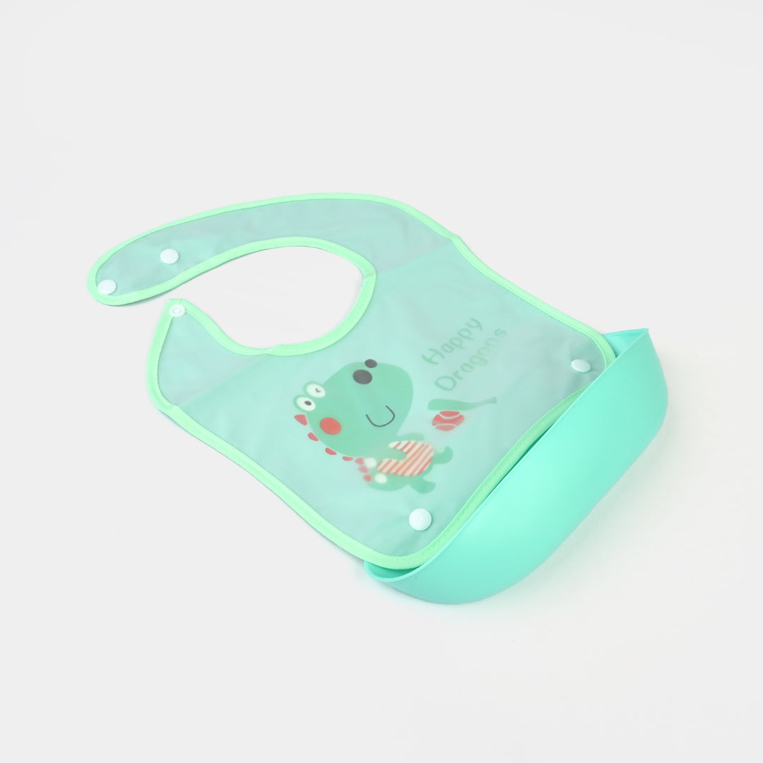 PLASTIC BIB WITH HOLDER FOR BABIES