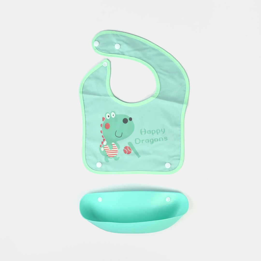 PLASTIC BIB WITH HOLDER FOR BABIES