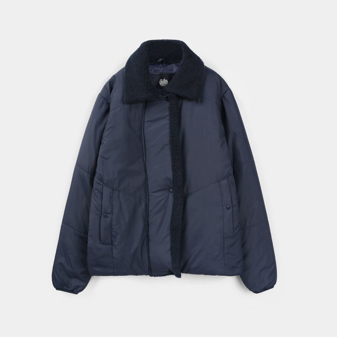 Teens Girls Polyster Puffer Jacket Cozychilc - NAVY