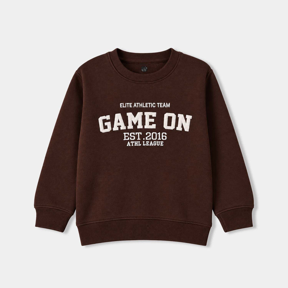 Boys Fleece 2 Piece Suit Game On-Brown