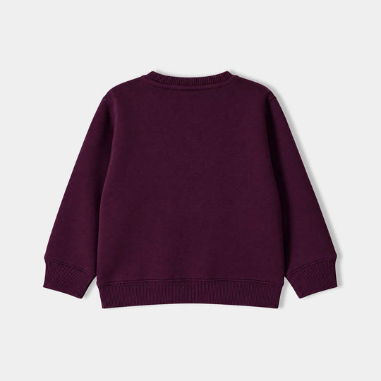 Girls Fleece Sweatshirt My Fav Purple-Pickle. Beet