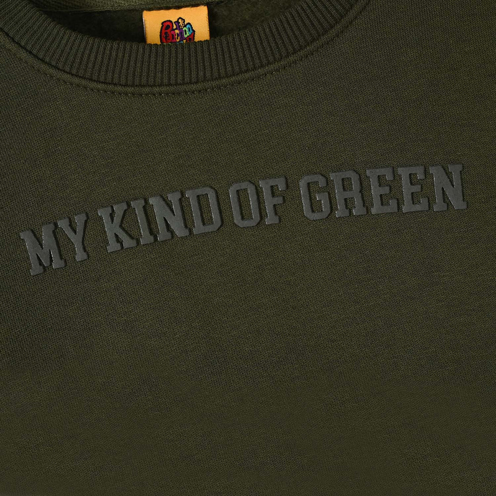 Boys Fleece SweatShirt My Kind Of-Kmbu.Green