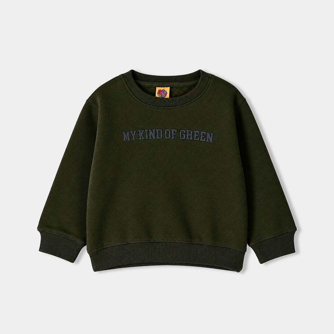 Boys Fleece SweatShirt My Kind Of-Kmbu.Green