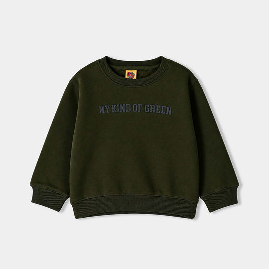 Boys Fleece SweatShirt My Kind Of-Kmbu.Green