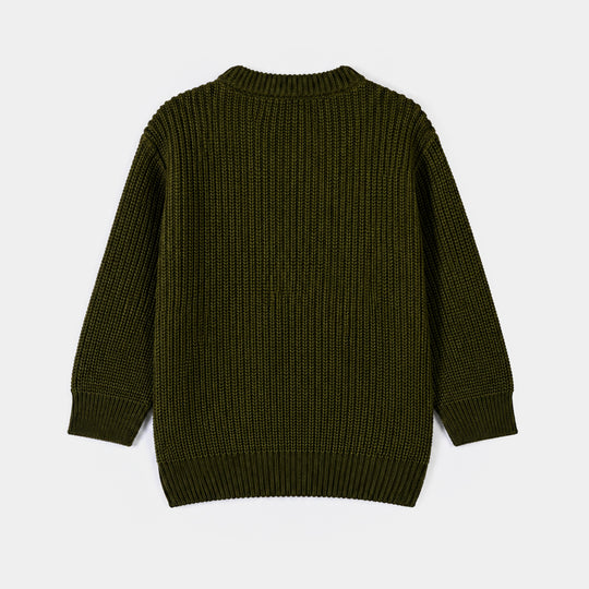 Boys Acrylic Sweater-Sports League-Green