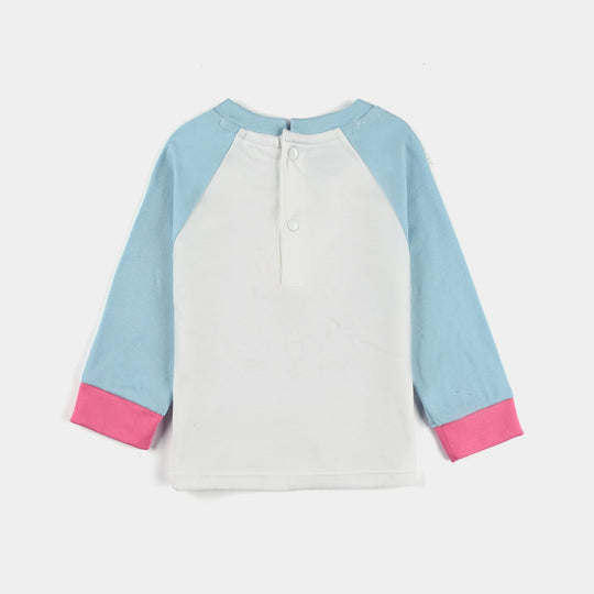 Infant Girls Cotton Interlock Suit 239-028-Blue/White