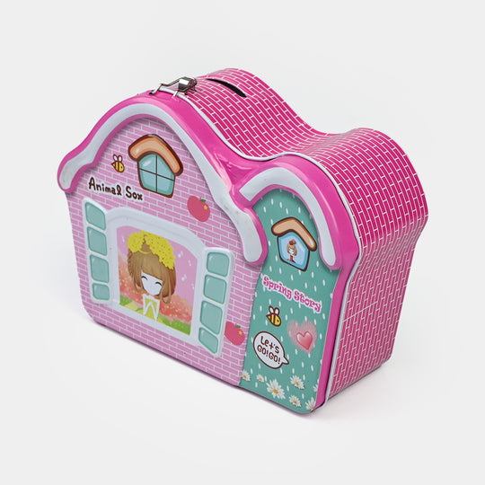 Metal Coin/Money Box with Lock For Kids