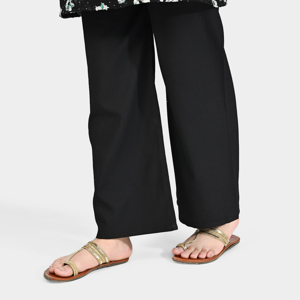 Girls Poly Cotton Culottes (Waves) - Black
