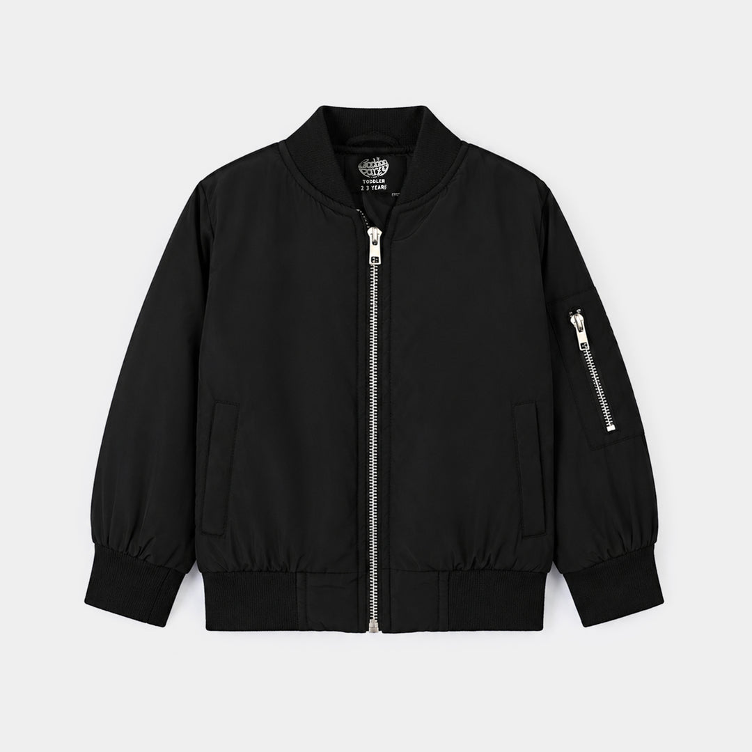 Boys Quilted Jacket Black Nickel