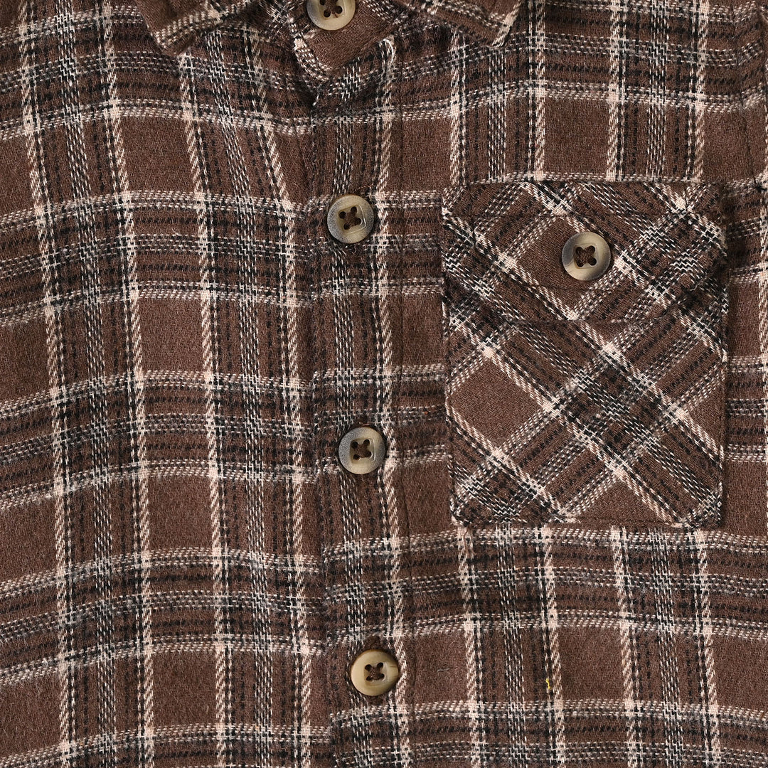 Infant Boys Flannel Suit-Brown Checkered S2-2