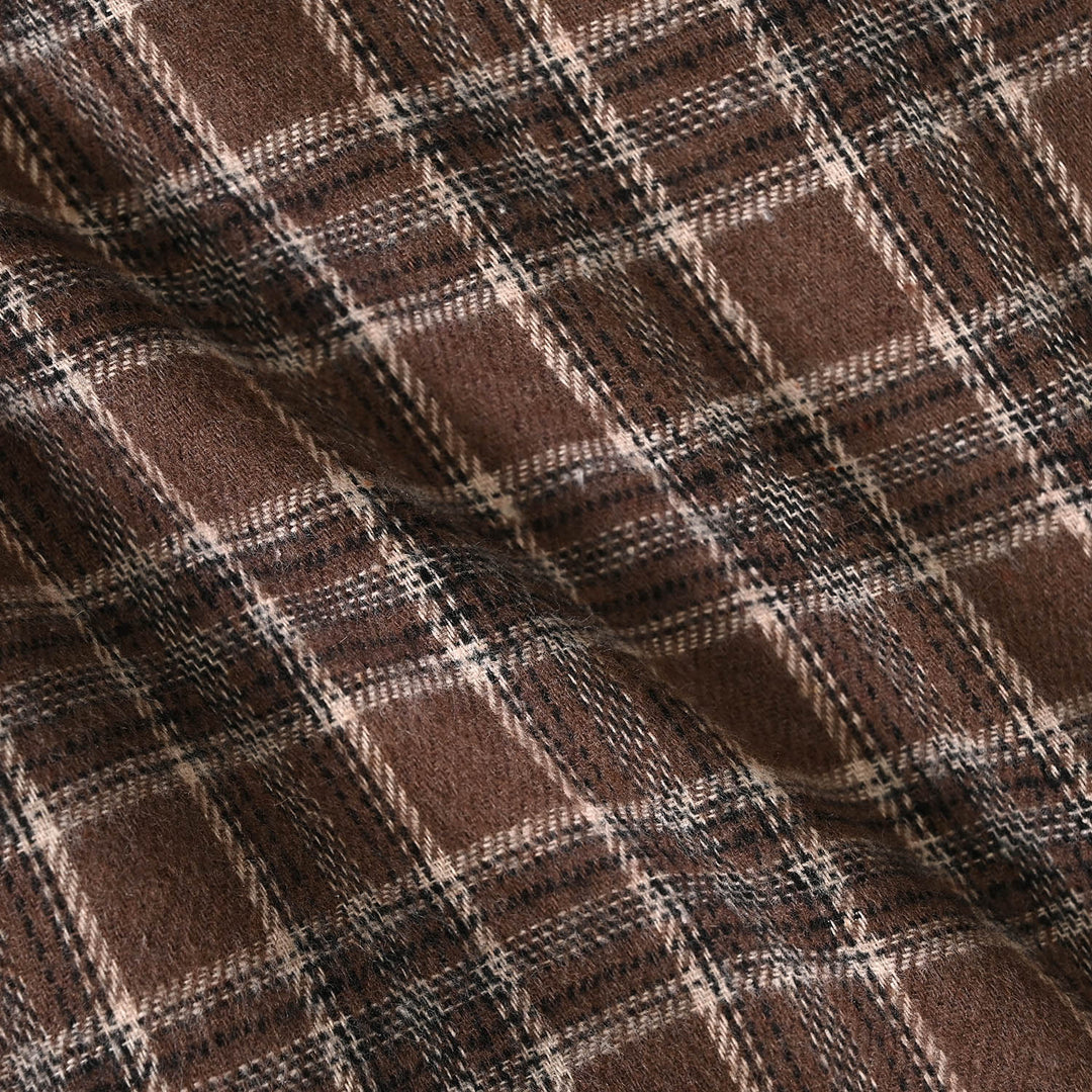 Infant Boys Flannel Suit-Brown Checkered S2-2